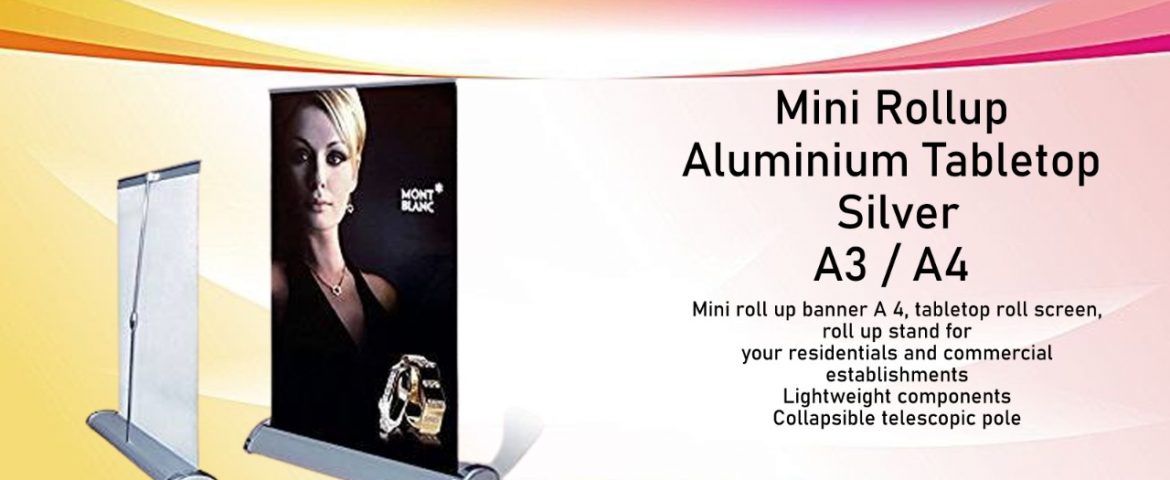 Mini Roll-up Alluminium Table Top  Silver A3/A4